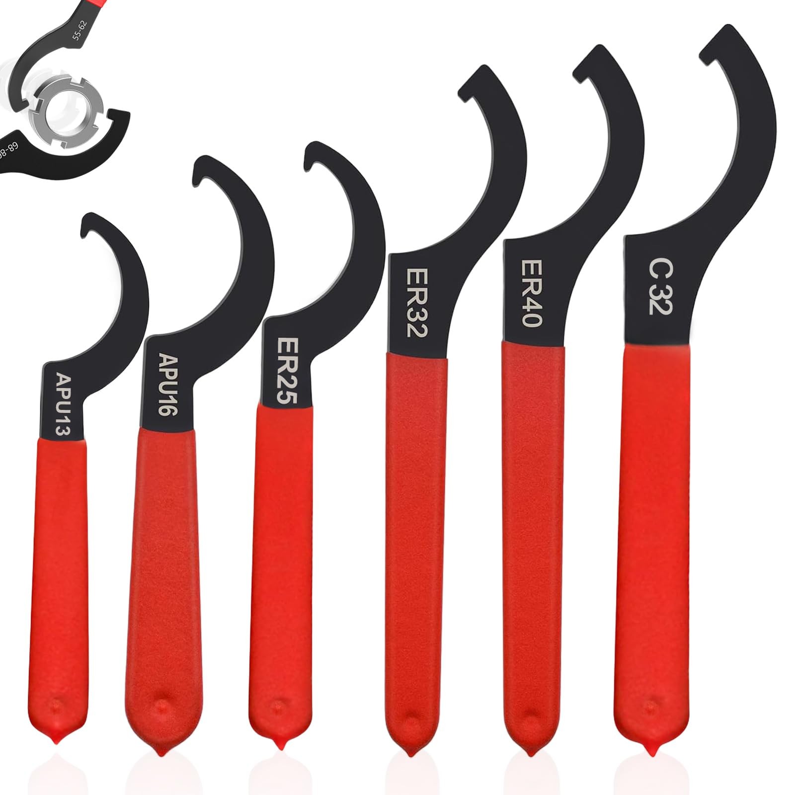 C Hook Wrench, Threaded Spanner 6 Piece, Adjustable Wrenches,…