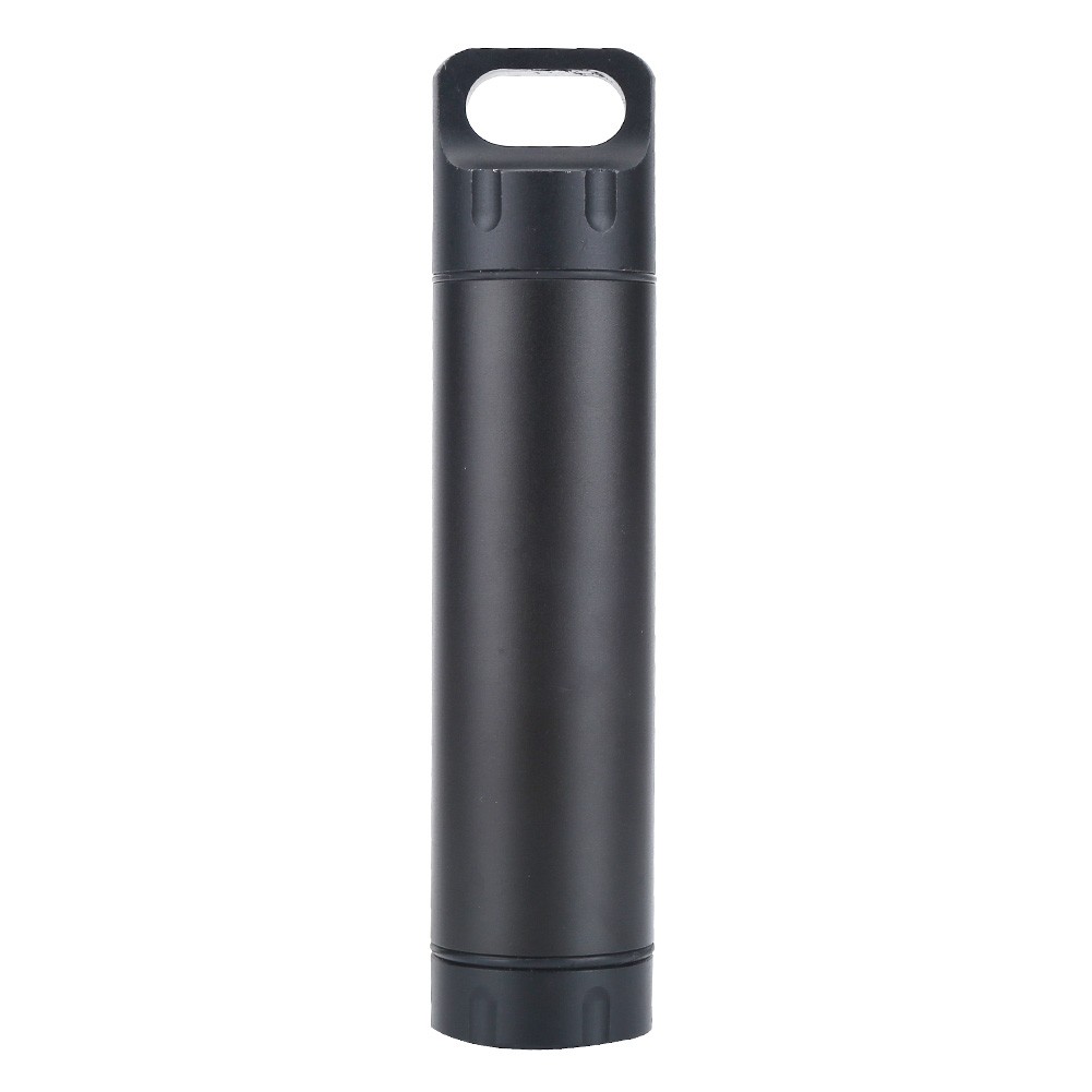 Waterproof Aluminum Pill Box Case Organizer Outdoor Medicine Holder (Black) CX4