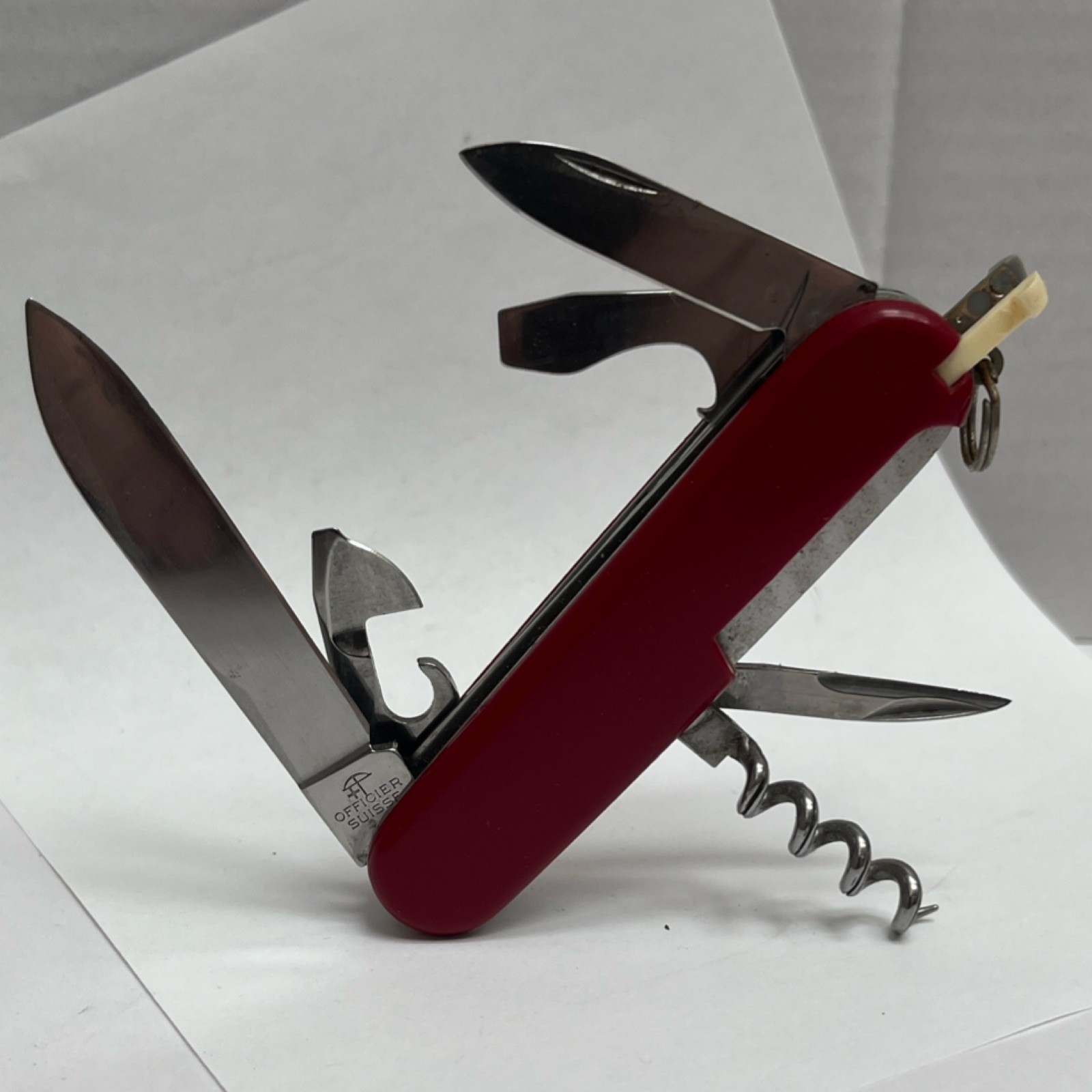 Victorinox Camping Swiss Army Red Multi-Tool 2.5in SS Blade 5 Tools Lanyard