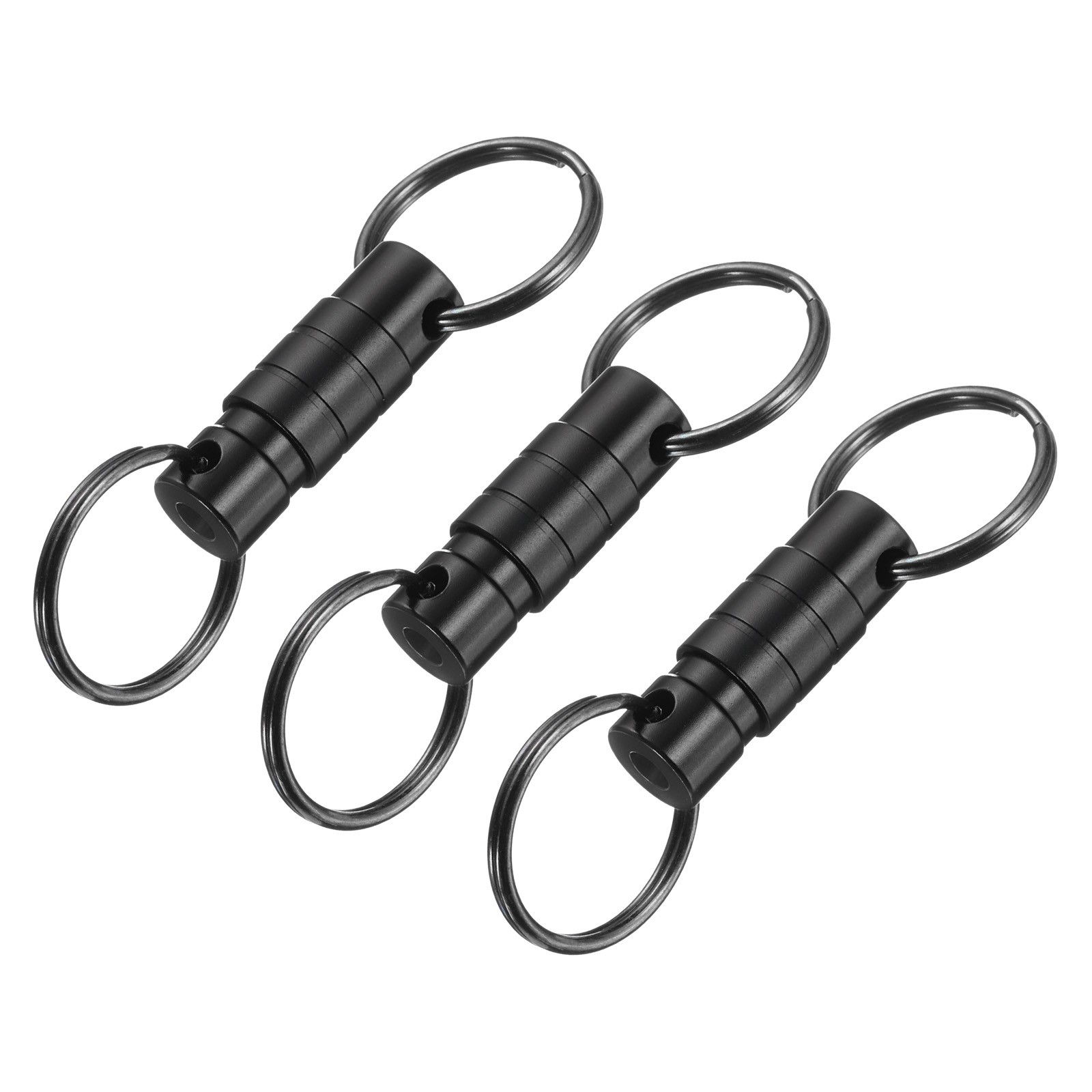 Quick Release Keychain, 3Pcs Detachable Pull Apart Key Rings Clip, Black