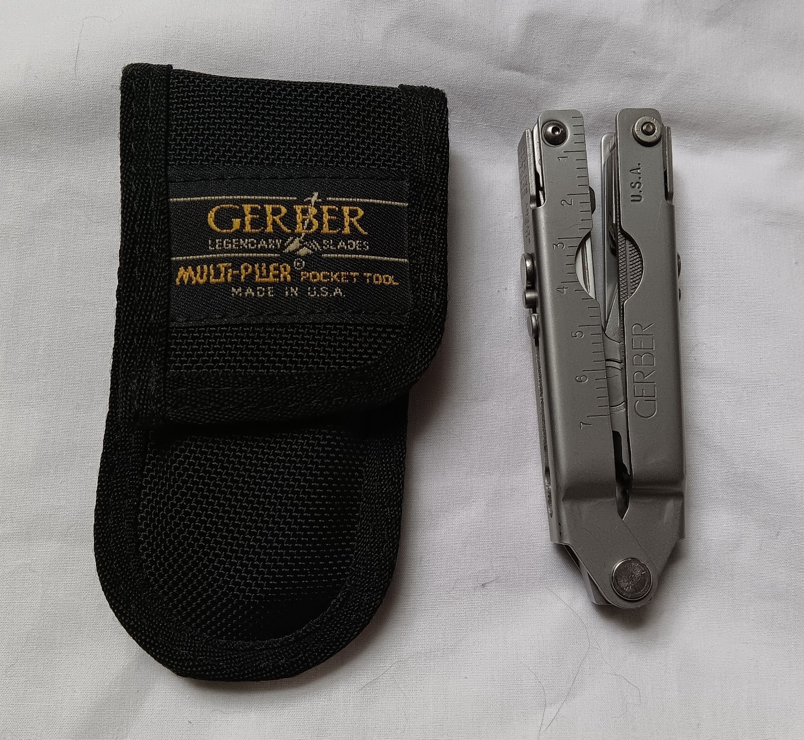 Vintage Gerber Legendary Blades Multi Plier Pocket Tool in Nylon Sheath USA
