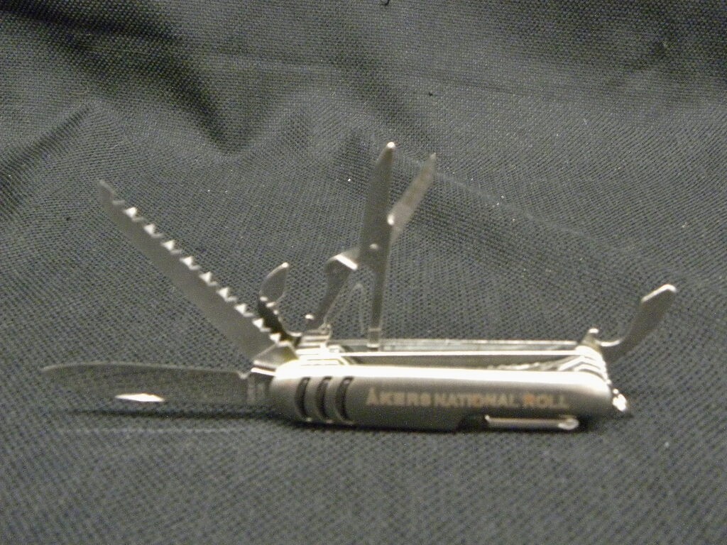 Lot of 6 Silver Pocket Swiss Army Style Knife with Black Nylon Case