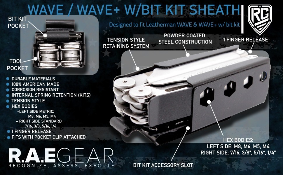 WAVE multitool sheath – designed by RAE GEAR USA – compatible with Leatherman