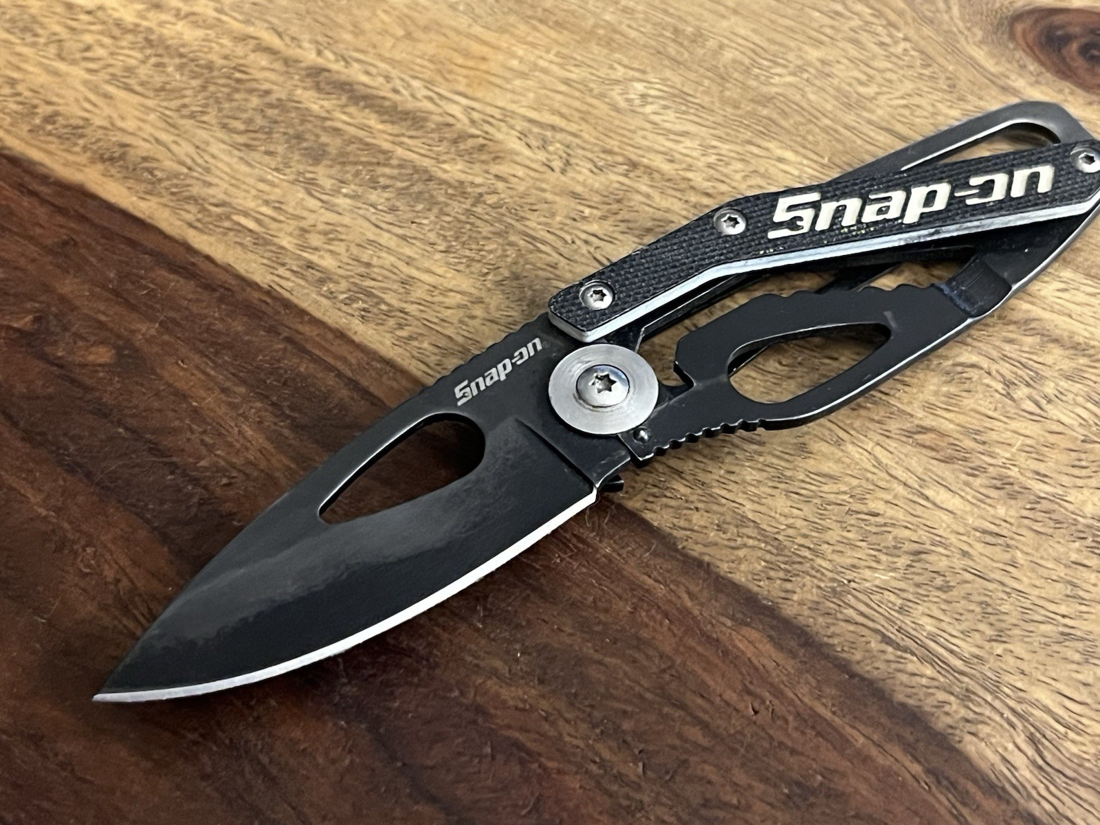Snap-On BLACK Pocket Knife VERY NICE!! TSA Confiscated ~TASKCo
