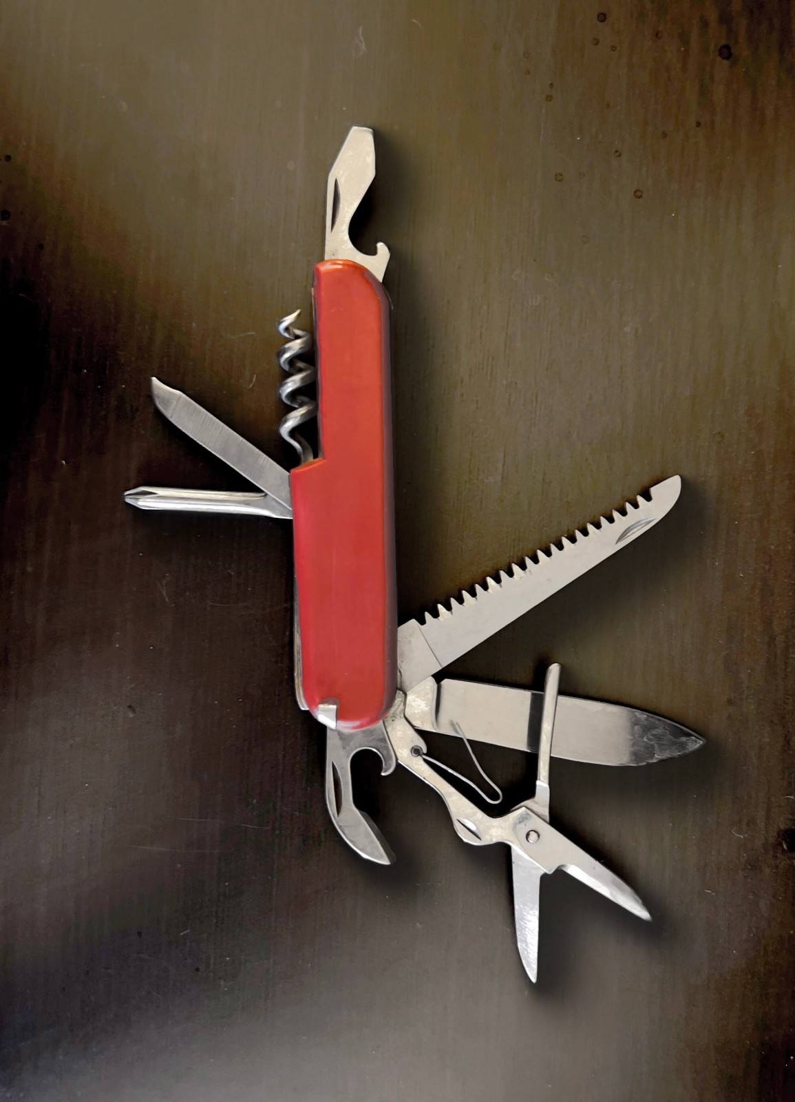 Vintage 3.5″ Red 7-in-One Multi-Tool Folding Pocket Knife