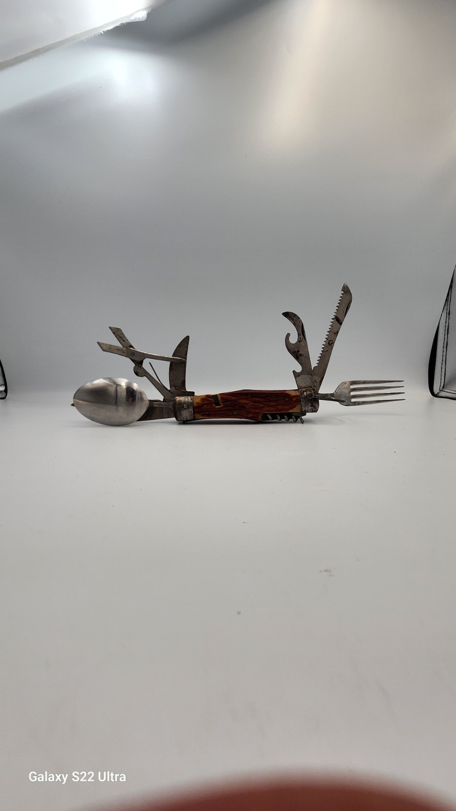 Vintage HAL Co. Japan Multi-Tool Hobo Pocket Knife Fork Scissors Bottle Opener