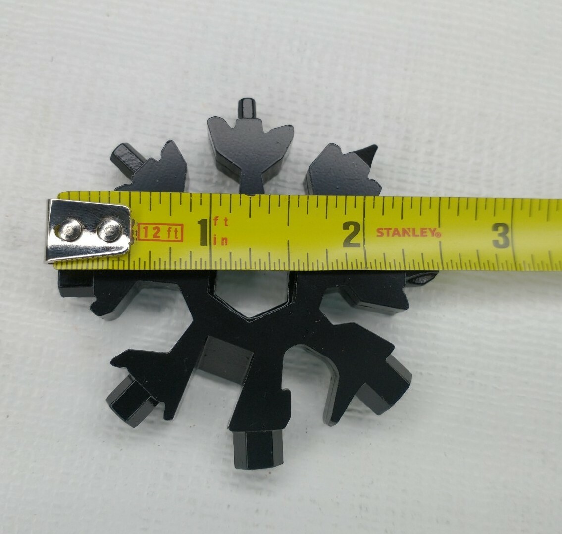 Black Snowflake Multi Tool Keychain Key Ring Gift Idea