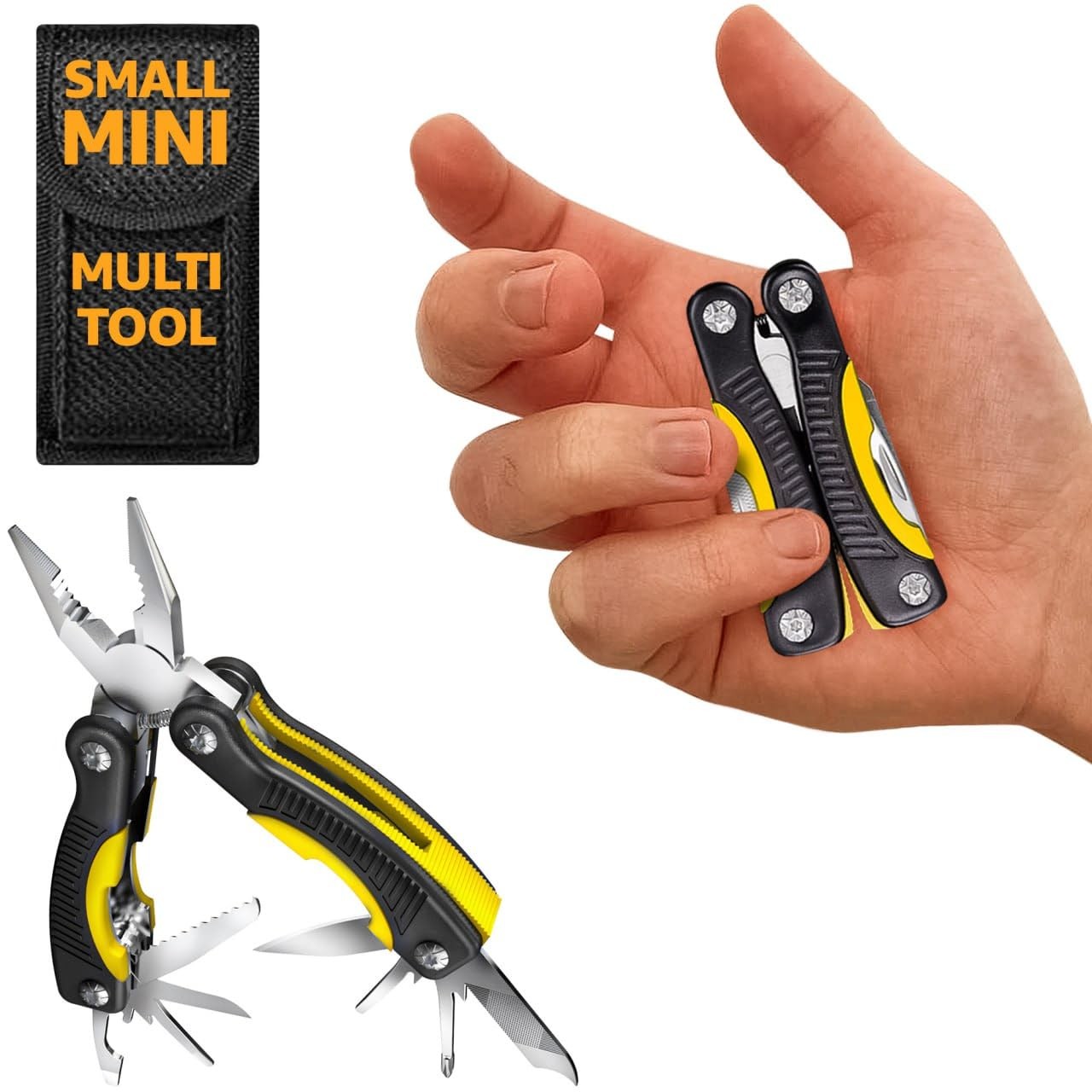 12-in-1 Mini Multitool Knife & Pliers – EDC Gear for Camping, Hiking, Work