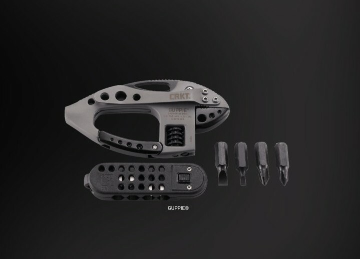 NEW”CRKT GUPPIE MULTI TOOL,Carabiner,Adjustable wrench knifeLEDlight Screwdriver
