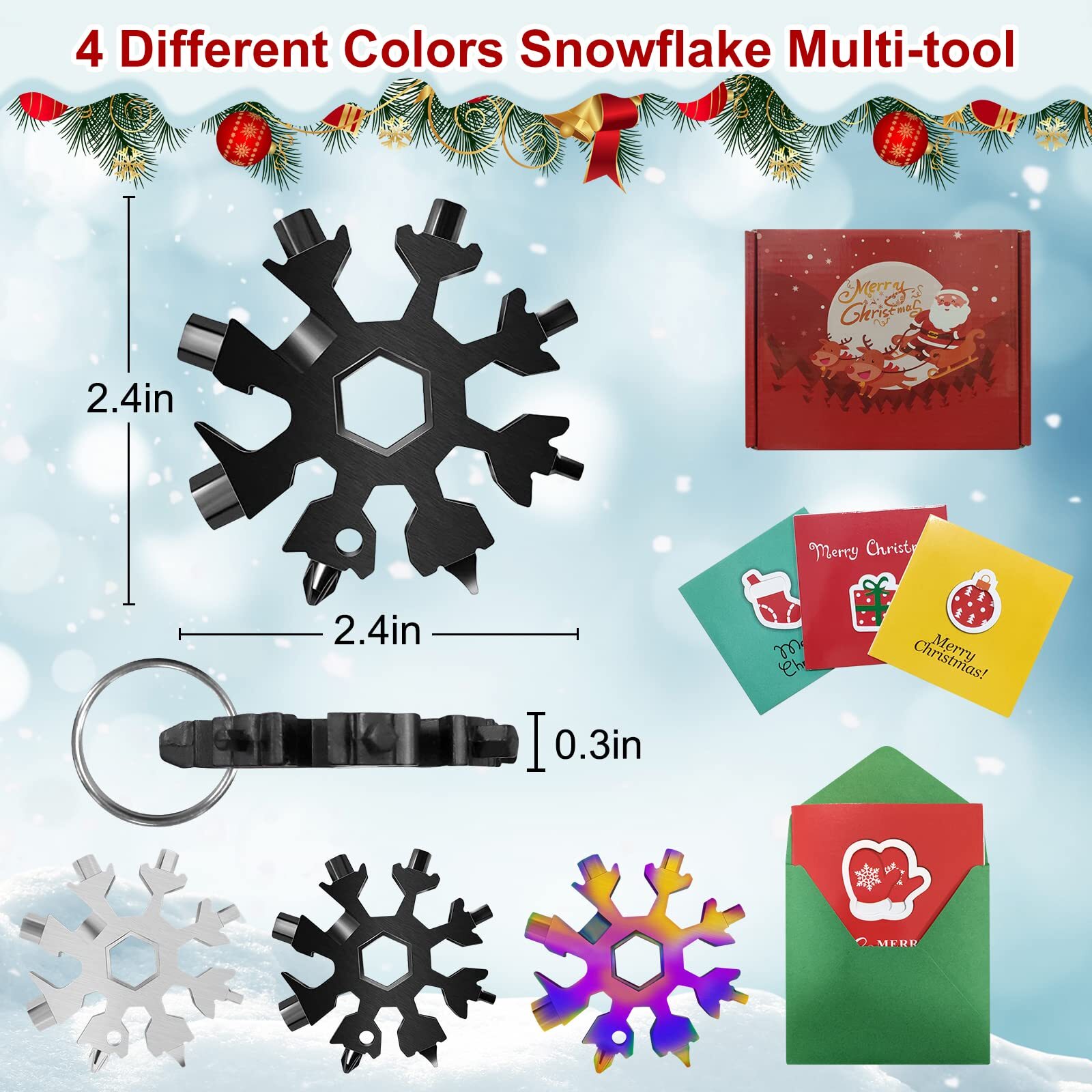 9 Packs Snowflake Multi Toolsnowflake Wrench/bottle Opener/screwdriver Kit 18 In