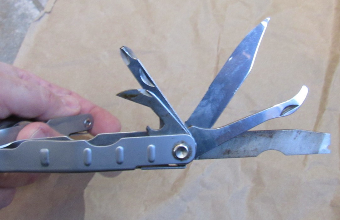 VTG Schrade Tough-Tool Multi-Tool Pliers Knife w/ Leather Sheath USA Made metal