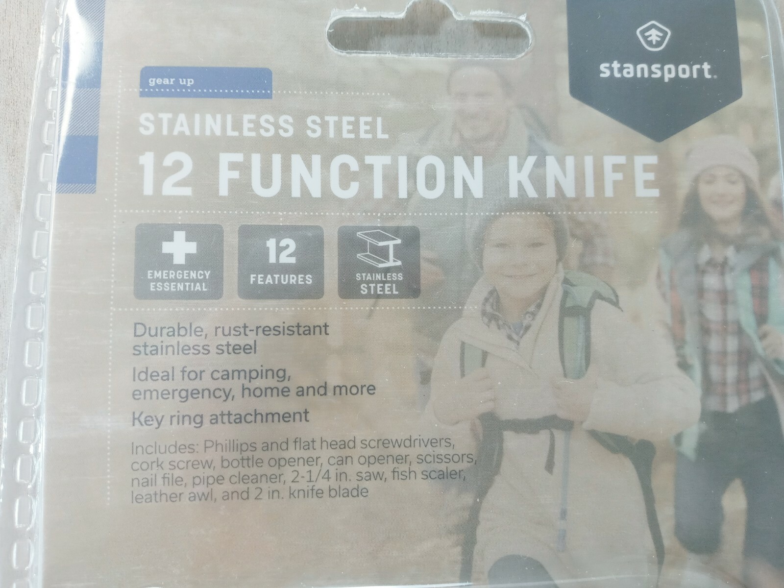 Stansport Multi Tool 12 Function Knife Stainless Steel Rust Resistant Key Ring