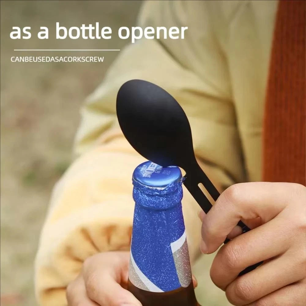 Camping Multi-tool Whistle Knife Fork Spoon Wrench Bottle Opener – 1pc