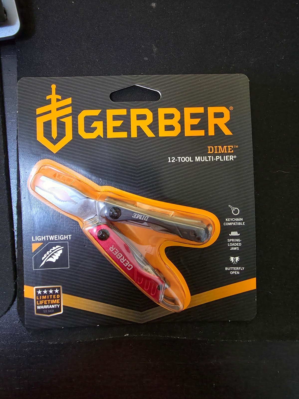 Gerber Dime Micro Multi-Tool Color: Red / Black 12 Tool Multi-plier NEW Sealed