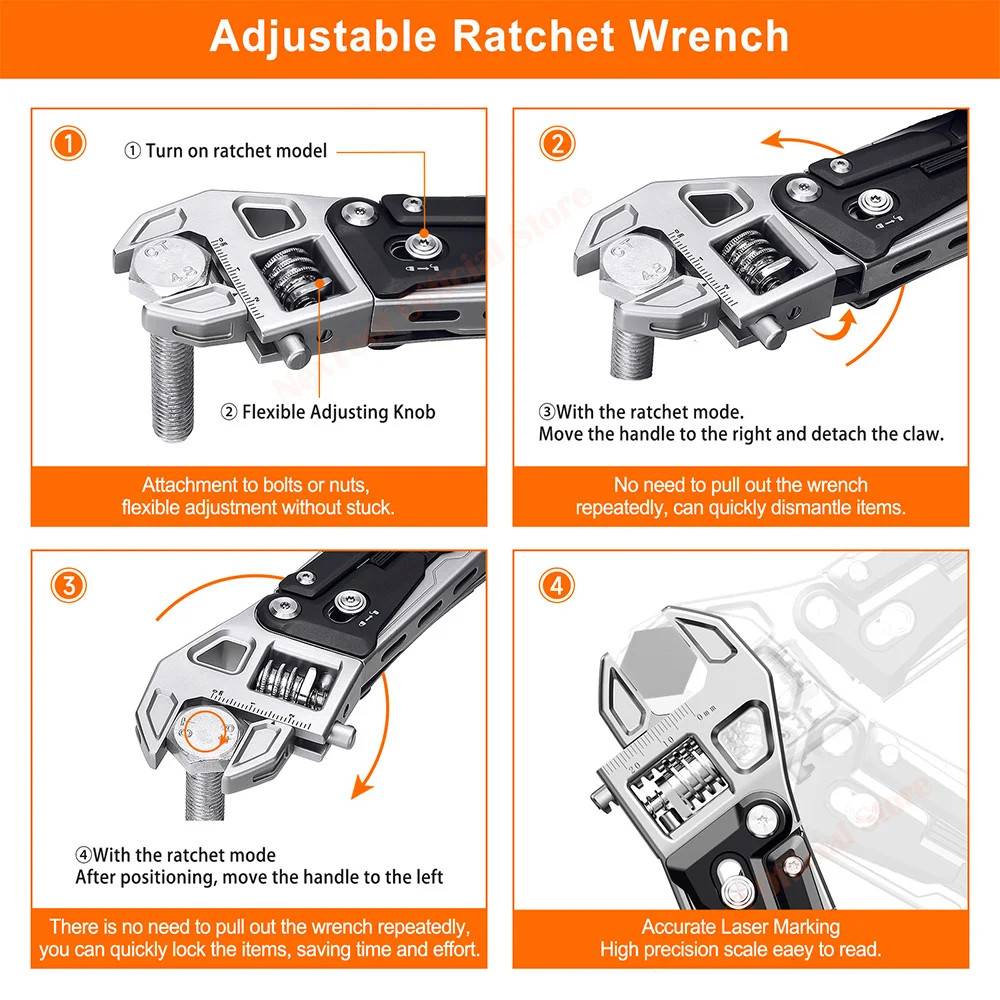 NexTool W4 Adjustable Wrench 11-In-1 Multitool Wrench Folding Pliers Knife Hand