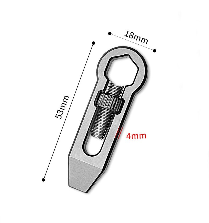 EDC Titanium Alloy Multi Tools Adjustable Wrench Pocket Pry Bar Crowbar Keychain