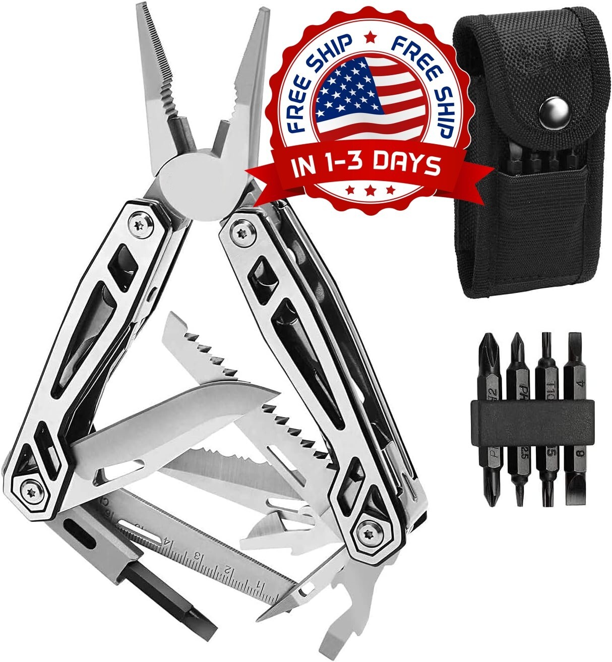 Cuchillo Herramienta Multiuso Navaja Pinza Destornillador Alicate De Bolsillo US