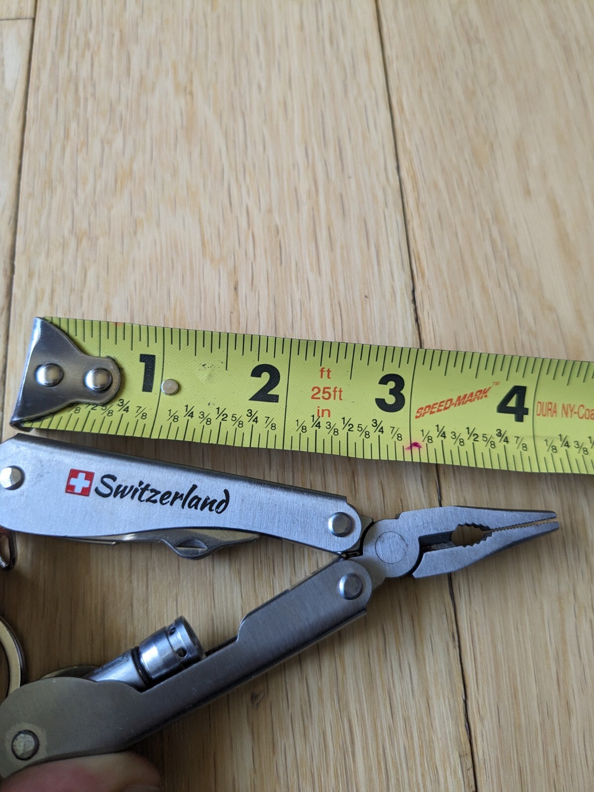Swiss-Made Foldable Pocket Multi-Tool Stainless Steel w Pocket Clip. 8 Functions