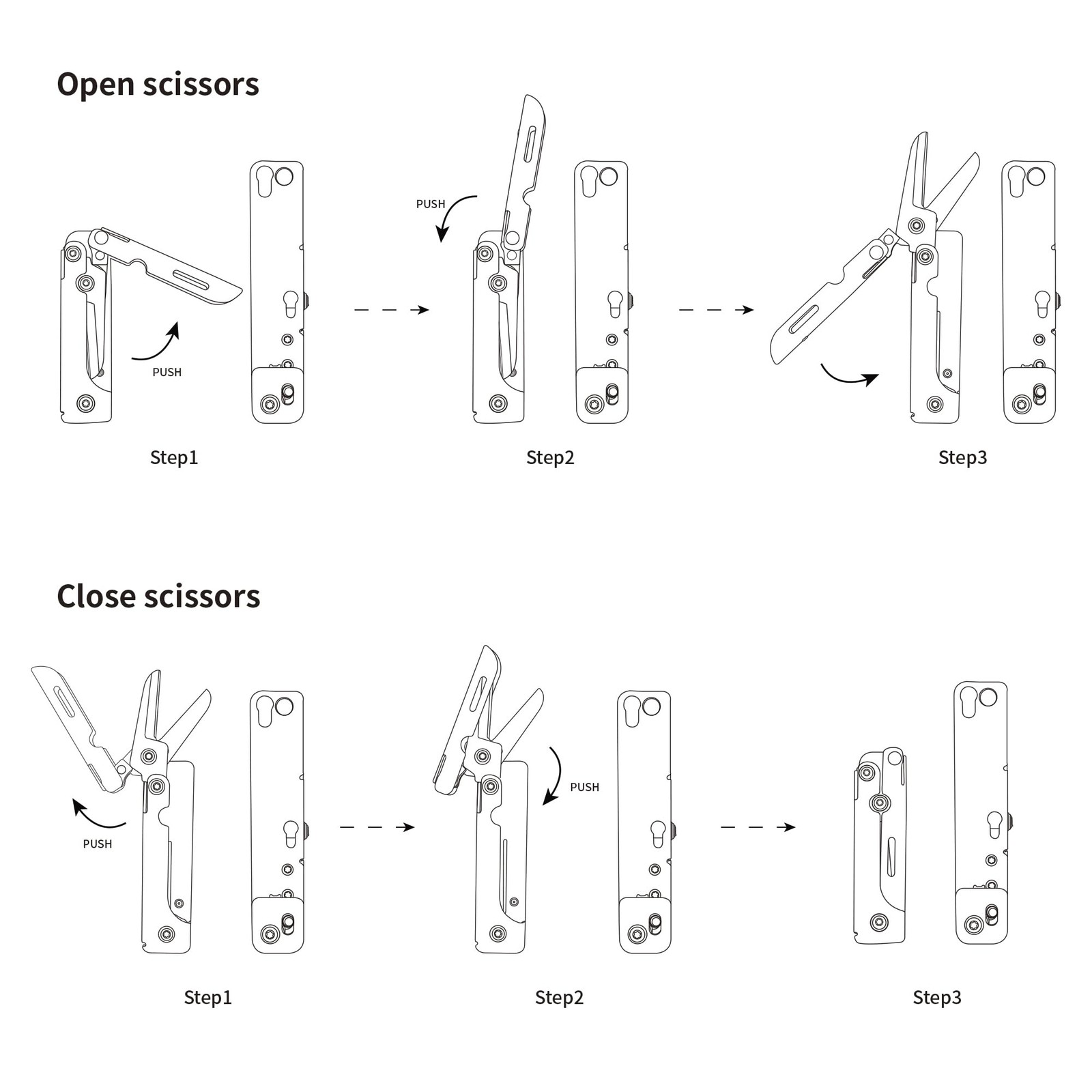Multitools Camping, 13in1 Multifunction Folding Knife Stainless Steel with Scissors,…