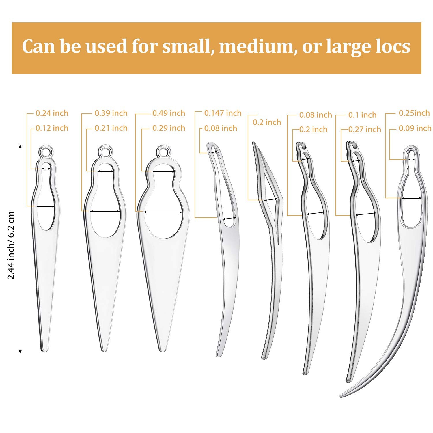 Loc Retightening Tool 8 Pcs Interlocking Tool for Dreadlocks Maintenance