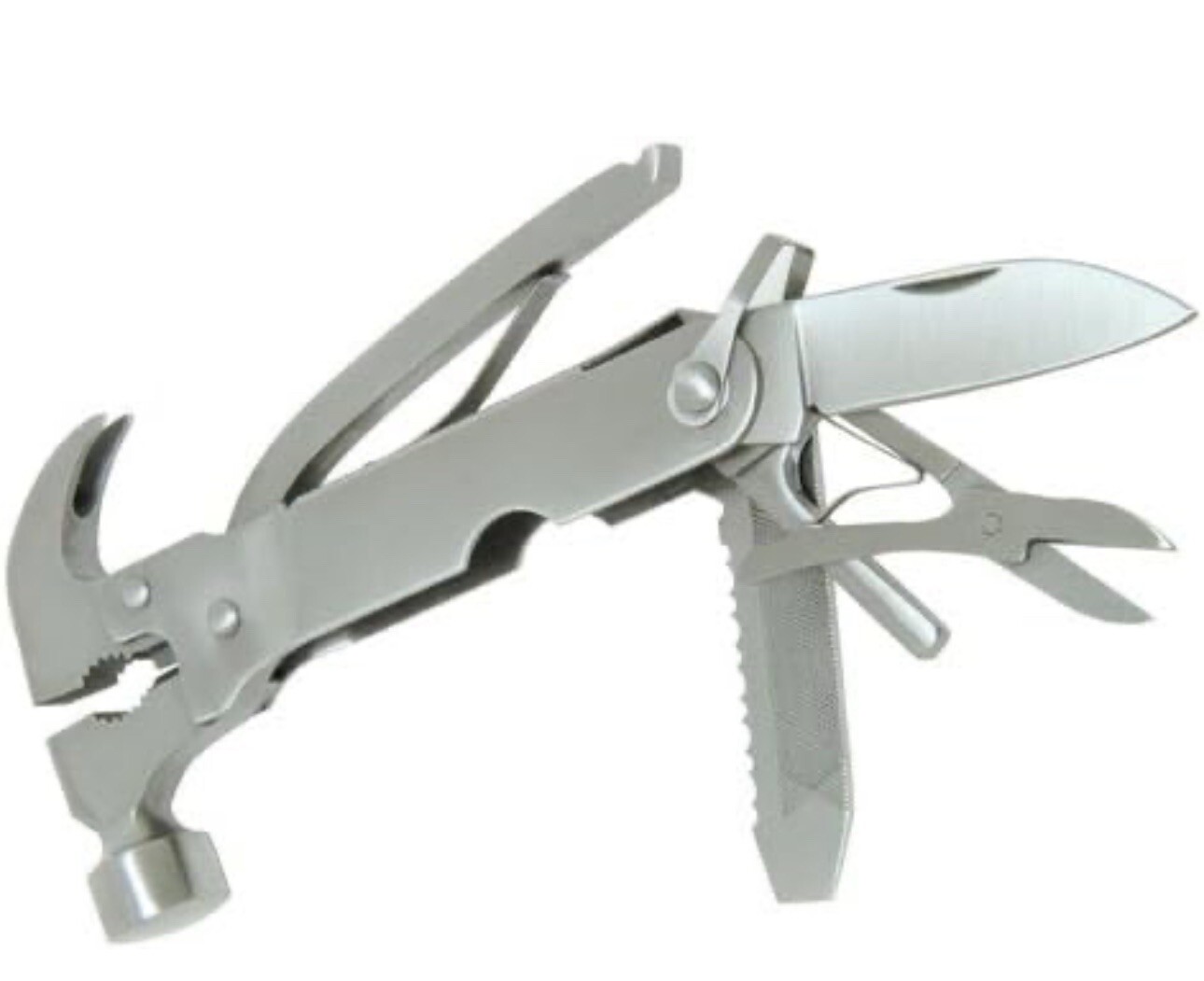 Kikkerland CD502 Ultimate Hammer Tool, 9-Tools in One w/Pouch, Stainless Steel