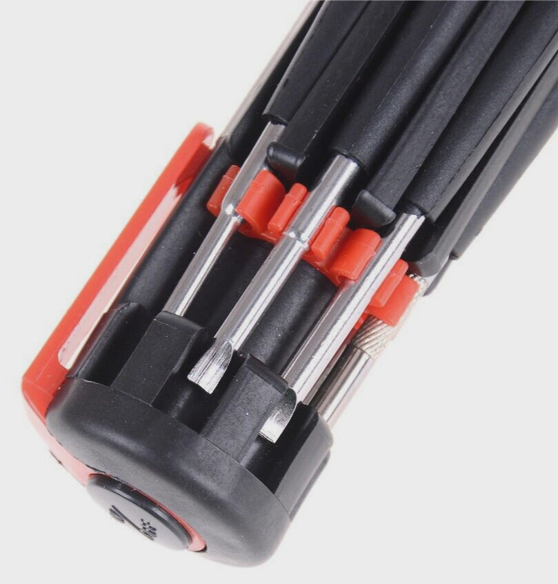 8 in 1 Multi-Purpose Portable Screwdriver with LED Flashlight Torch Tool