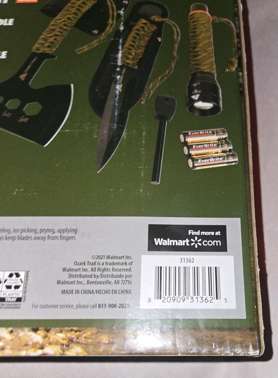 New Ozark Trail 6 Piece ParaCord Handle Tool Set 300 Lumens Unopened