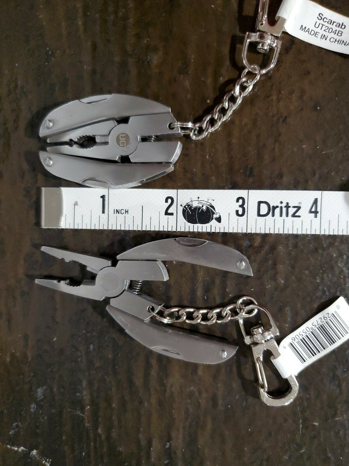 Urban Gear UT204B Silver Scarab Multi Tool, Key Chain Pack Of 2!