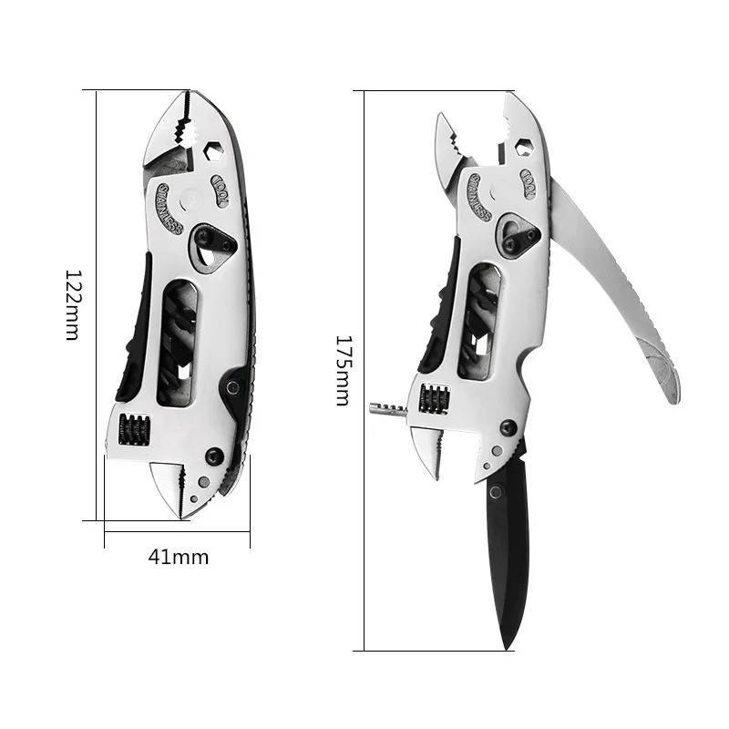Adjustable Multi-Tool Knife EDC Gear Set Wrench, Screwdriver, Pliers Pocket Tool