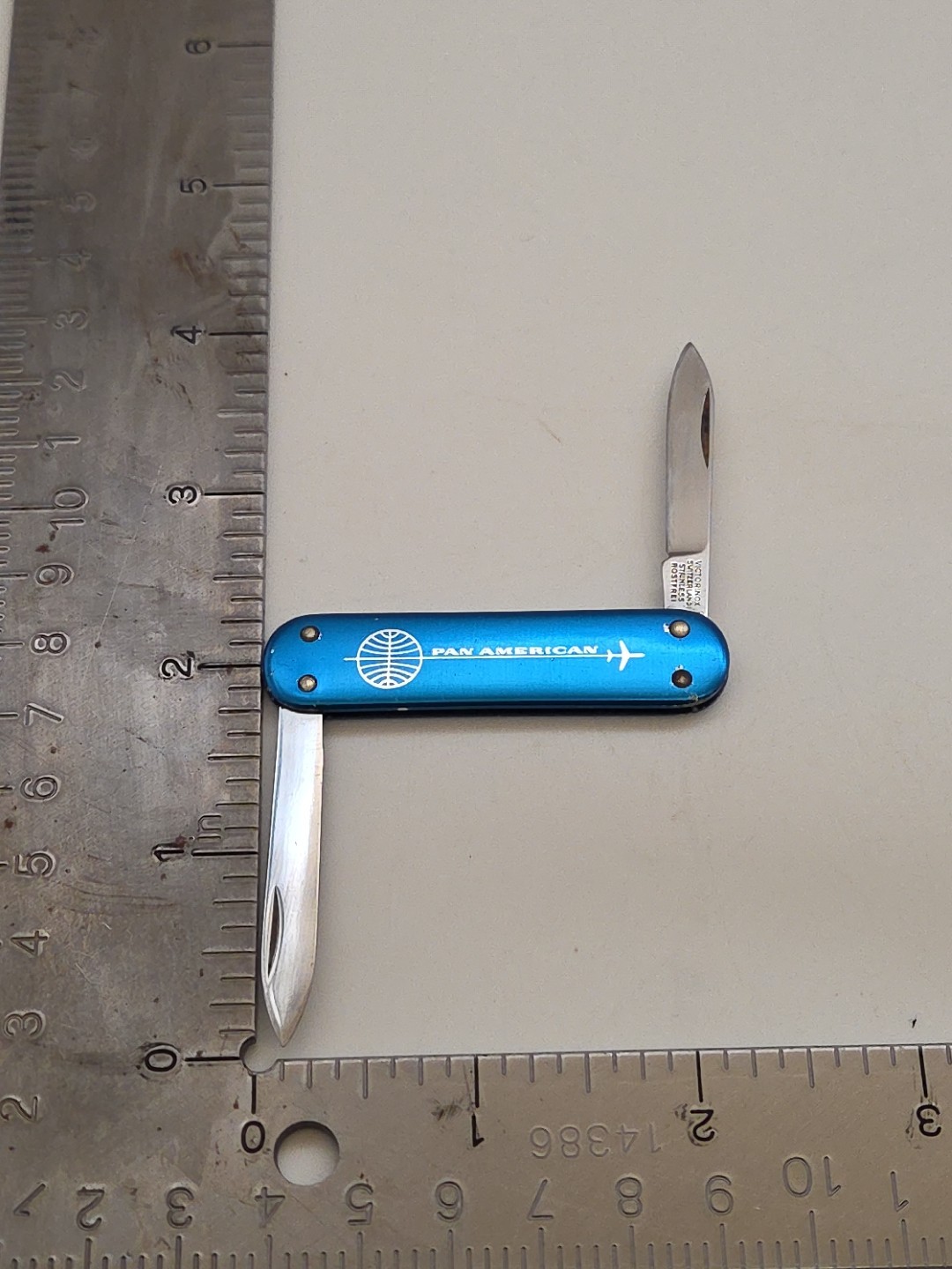 Pan American Airline Victorinox Blue Pocket Pal Folding Knife 2 SS Blades