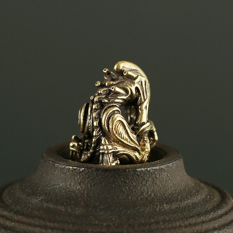 Brass Alien Knife Bead Hand Woven Lanyard DIY Keychain Pendant Accessories EDC