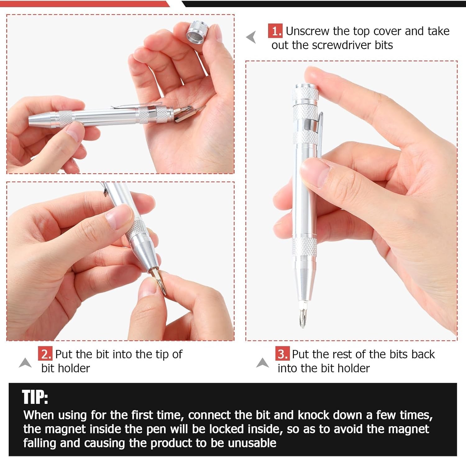 Pen Screwdriver Gifts Multitool Handy Tool 8 in 1 Magnetic Pocket Screwdriver…