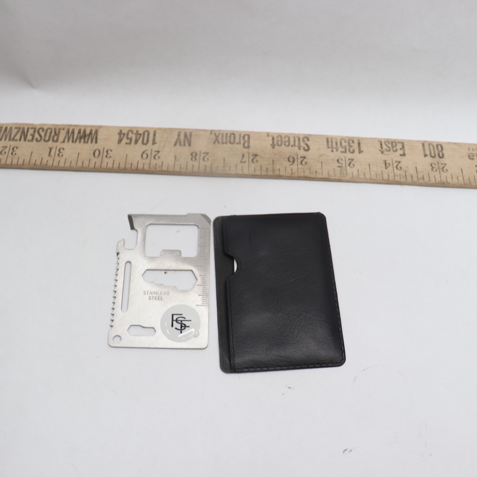 FSF Mini Tone Multifunction Pouch Tool Card with Sleeve Steel Silver
