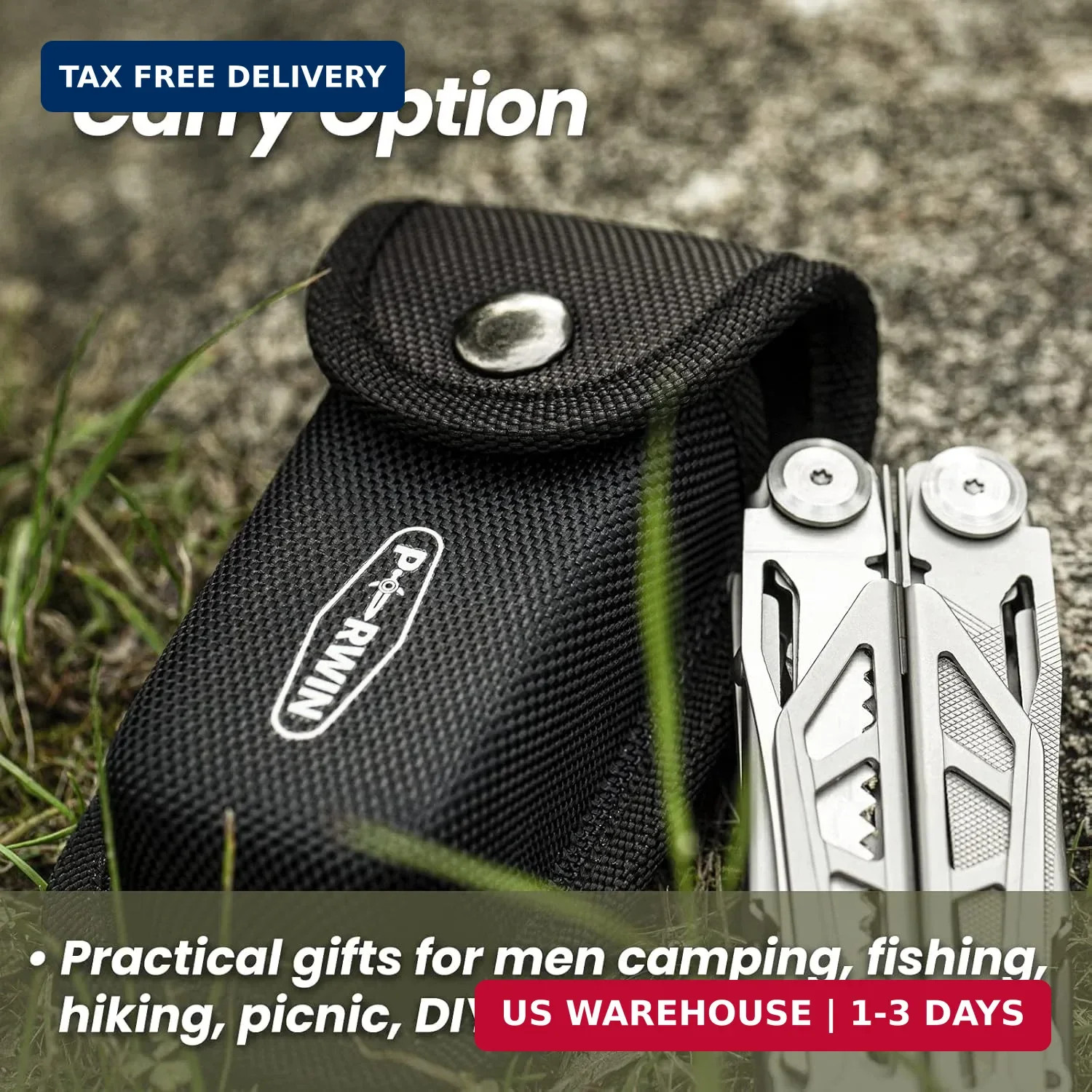 PERWIN Multitool, 17-in-1 Stainless Steel Multi Tool Pliers with Self-Locking, P
