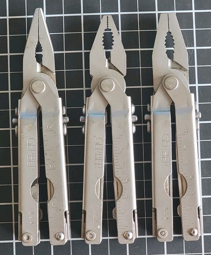Vintage Gerber Multi-Tools (3x) – Needle Nose, Standard, Snub Nose Pliers