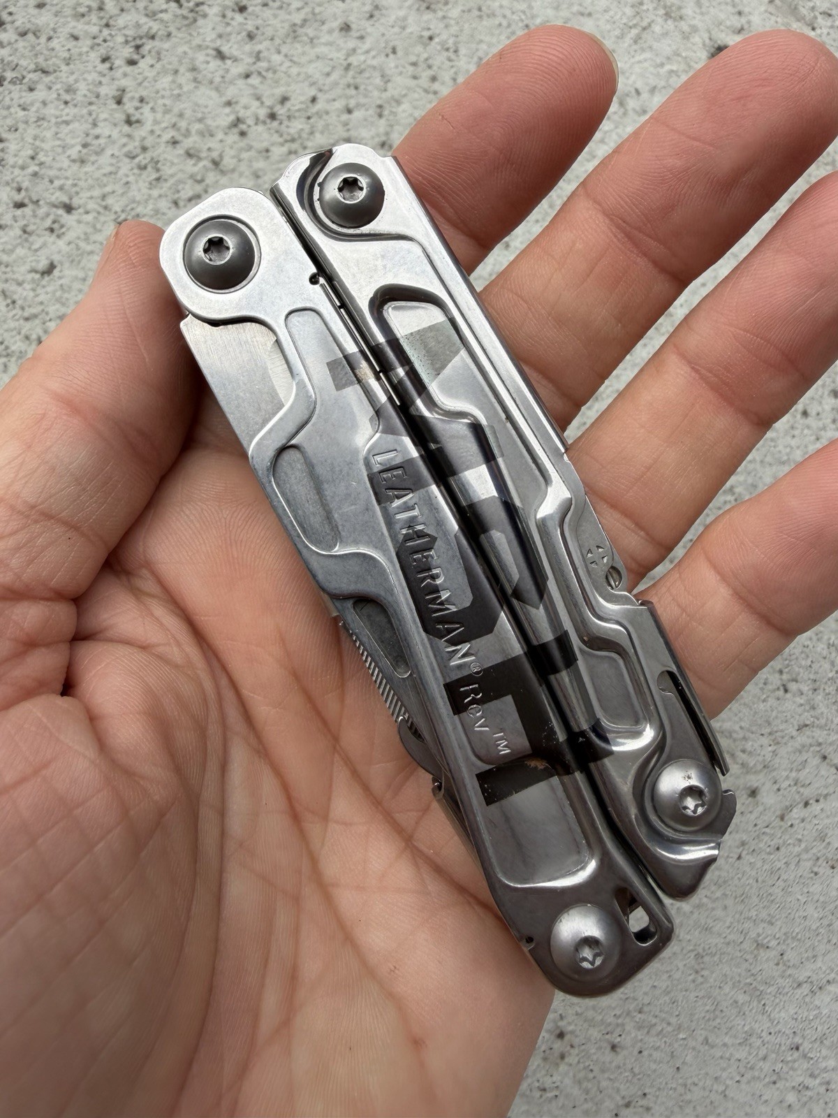 LEATHERMAN REV ADVERTISING “MSH” “APS” MULTI TOOL W/POCKET CLIP, EXCELLENT