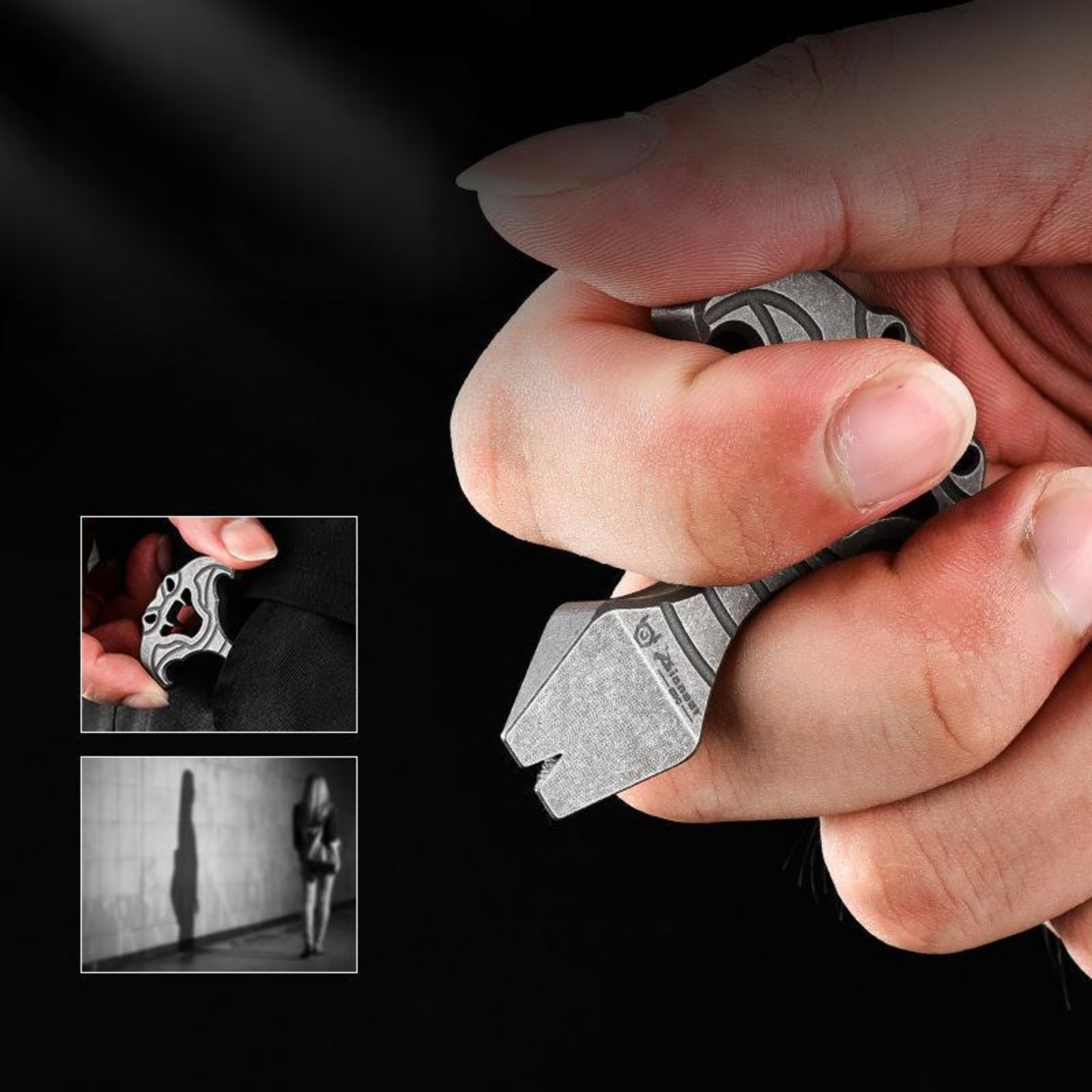 Titanium Alloy EDC Cobra Shape Multi-Tool Keychain Pry Bar Bottle Opener Gear