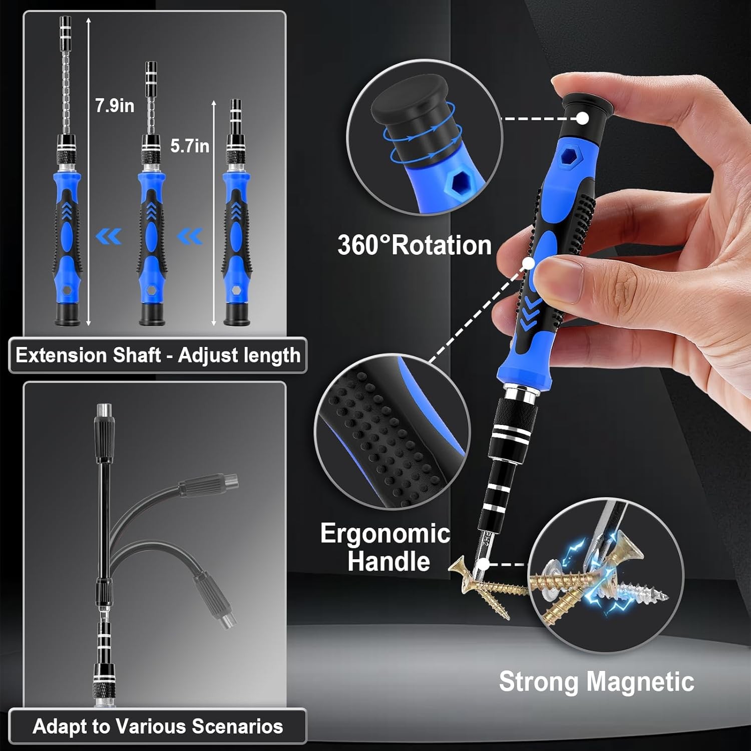 Valentines Day Gifts for Him Men, Precision Screwdriver Set with 57 Bits, Birthd