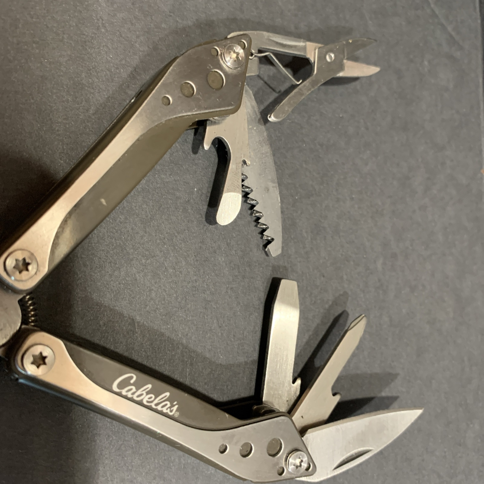 CABELA’S Mini Multi Tool Needle Nose Pliers Saw Knife Lot Of 10 NEW & USED