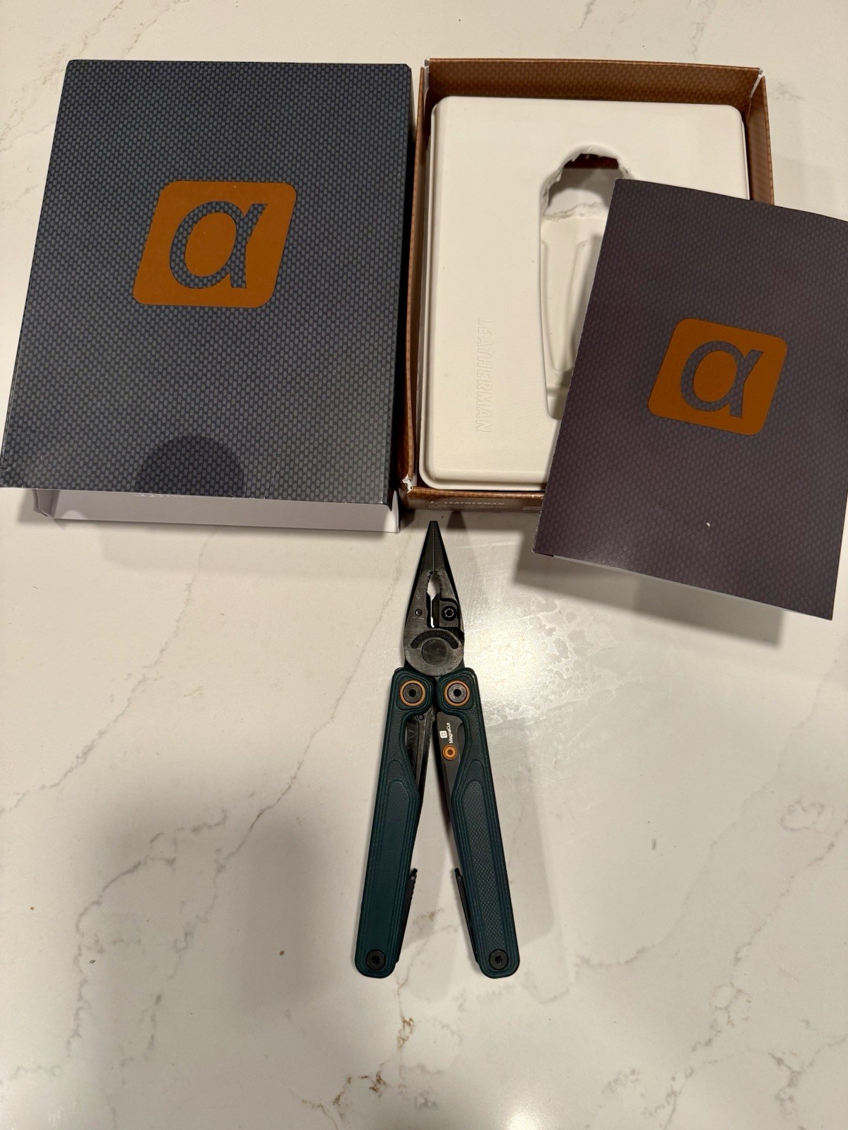 Leatherman Wave Alpha Multitool Black Oxide CUSTOM SWAP Teal Cascadia G-10 *READ