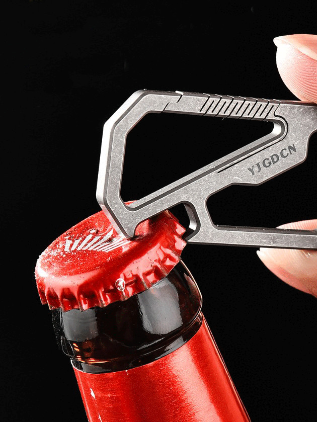 EDC Titanium Keychain Carabiner Car Key Holder Organizer with Bottle Opener Tool