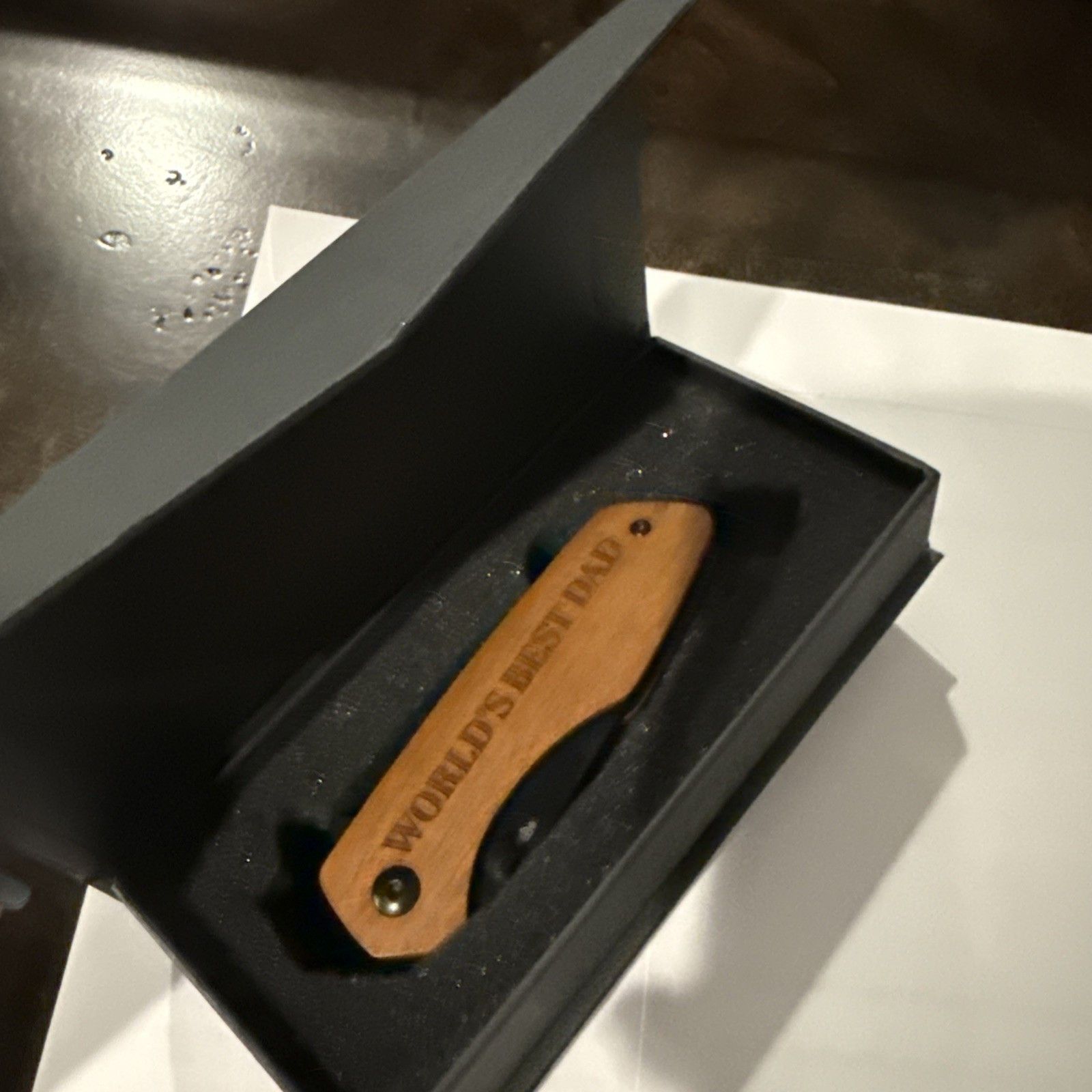 Pocket Knife Folding Tactical Knife Engraved with “WORLD’S BEST DAD” NEW