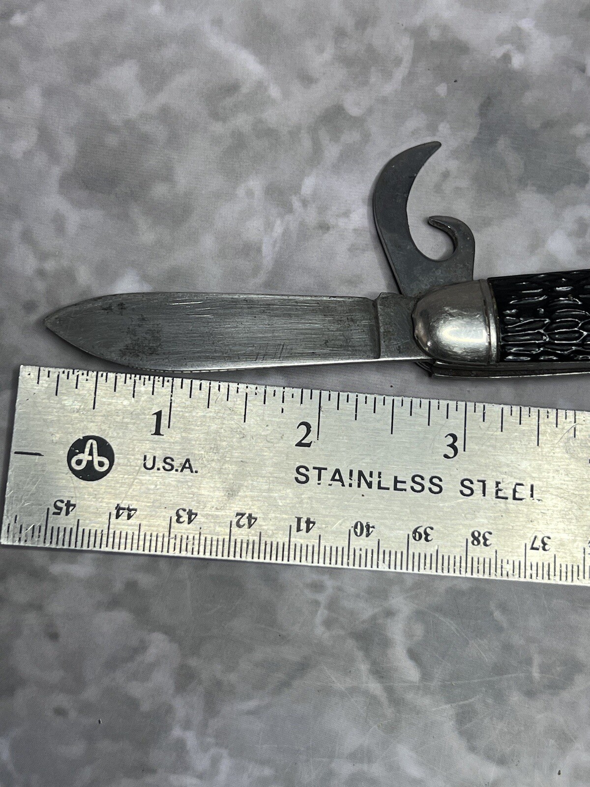 Imperial Prov.USA Kamp King 4 blade black handle pocket knife/hunting #1703