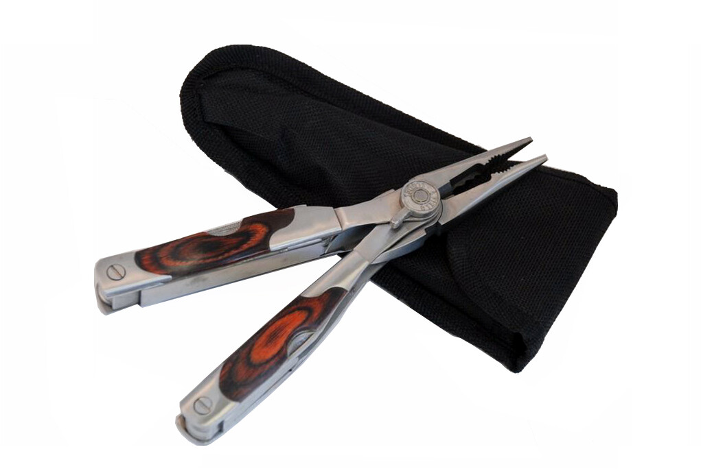 Stainless Switch Double Head Pliers w Knife Multi Tools Wiring Camping Fishing