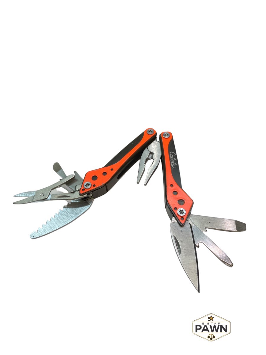 Blaze Orange Cabelas Budget EDC Folding Pocket Knife Multi-Tool Scis (FVS027774)