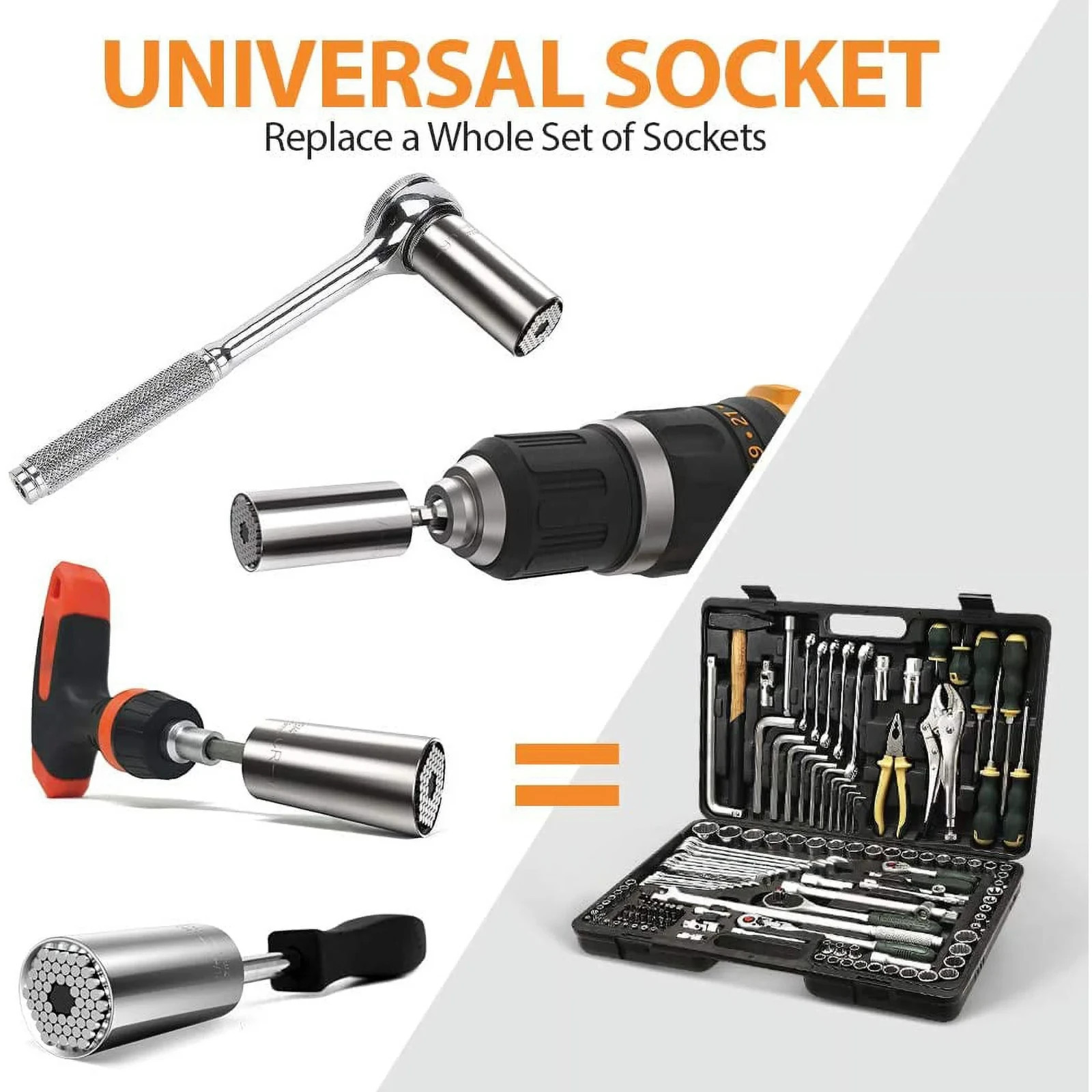 Universal Socket + Snowflake Multitool Gifts for Men Dad – 2 Pack, Socket Set