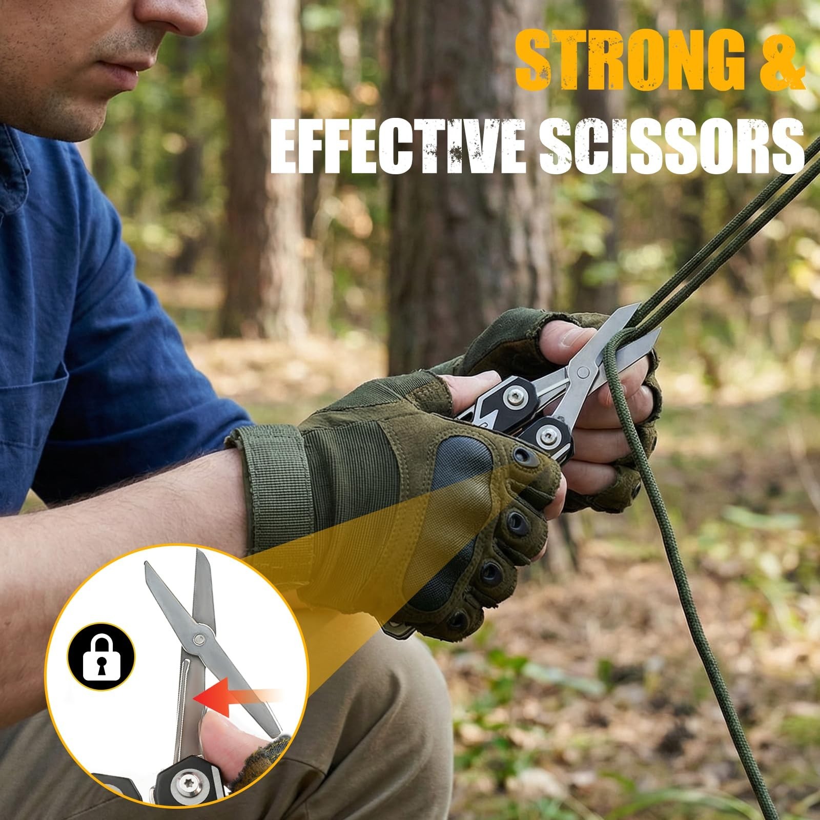 21-in-1 Stainless Steel Multitool Pliers with Knife, Screwdriver & Locking Grip