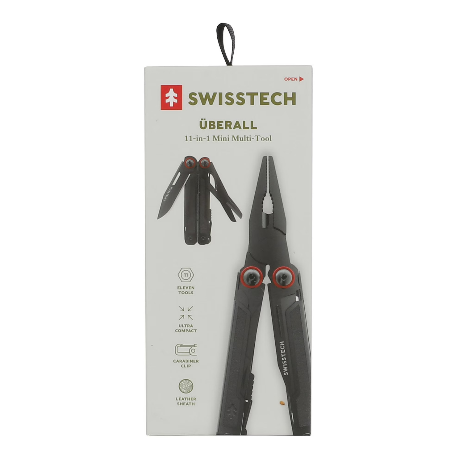 Swiss Tech Uberall 11-in-1 Folding Mini Multi Tool w/ Leather Sheath