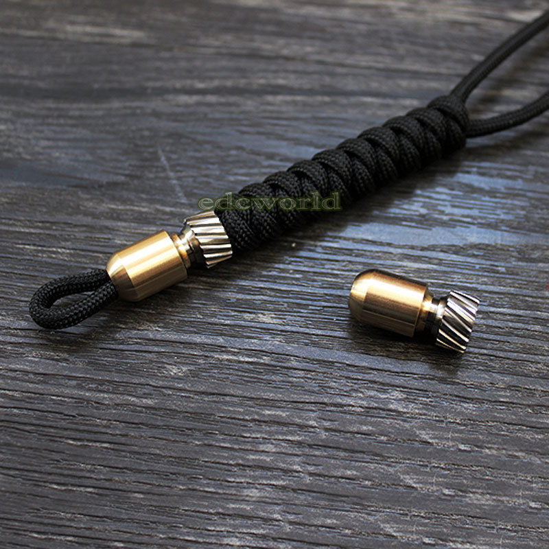 EDC TITANER Titanium + Brass EDC Bead Key Parachute Cord Pendant Lanyard DIYBead