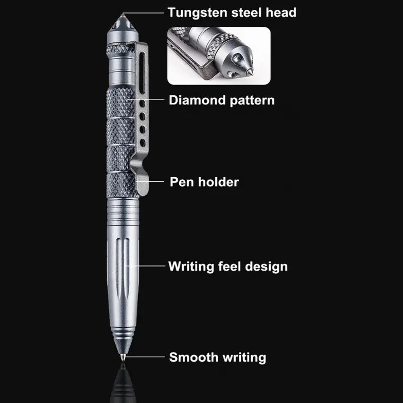 1pc Multifunction Military Tactical Pen Aluminum Alloy Survival Tool – NEW